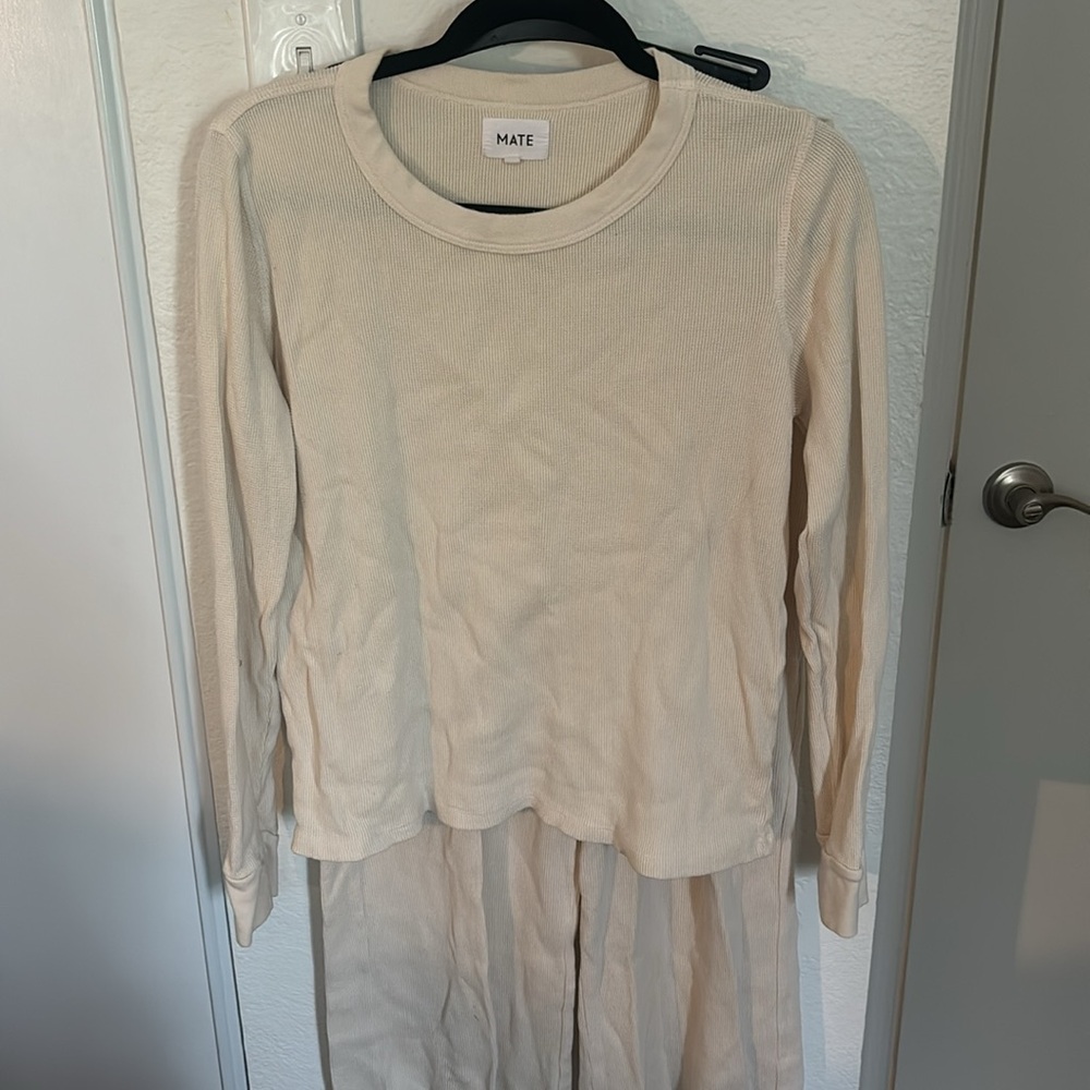 Mate the label Cream Wide-Leg set organic cotton